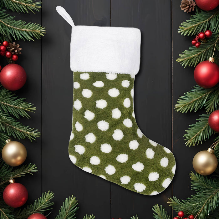 Classic Polka Dot & Striped Knit Christmas Stockings