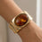 Oval Cabochon Wide Cuff Bracelet