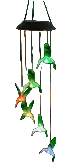 Windchime Solar Hummingbirds 24"