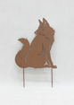 Garden Stake Iron Fox Brown