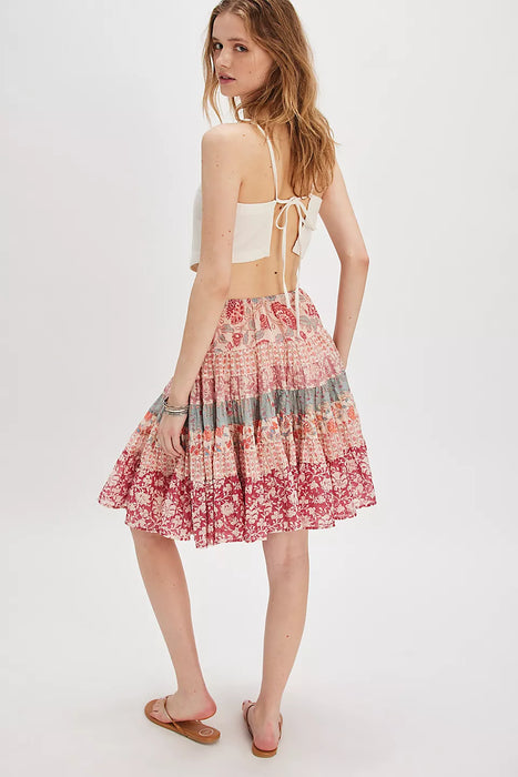 MANY LAYERS PRINTED SKIRT in SUN FADED COMBO