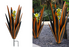 Stake Metal Leaves Green & Orange 15"