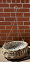 Rattan Hanging Basket Lined 14"