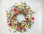 Wreath 24" Poppies & Floral Mix