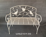 Bench White Iron 41"