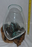 Vase Clear Glass w/Wood Base 8" x 7"