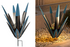 Solar Stake Metal Leaves w/Glass Ball 15"