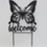 Garden Stake Welcome w/Butterfly 26"