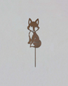 Garden Stake Iron Laser Cut Fox Brown
