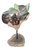 Vase Clear Glass w/Wood Pedestal Base 9" x 13"
