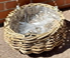 Rattan Hanging Basket Lined 12"