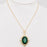Green Zircon Pendant Stainless Steel Necklace