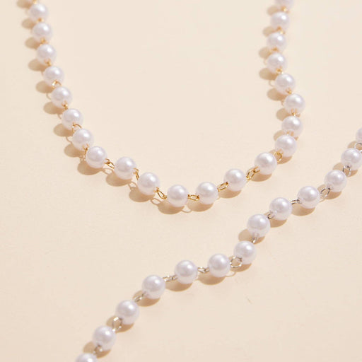5mm Classic Large Pearl Link 18K Gold Dipped Necklace