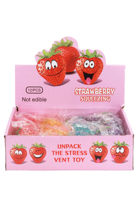 Strawberry Glittery Maltose Putty Filled Squishy