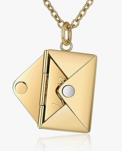 Love Letter 14K Gold Steel  Envelope and Letter necklace