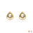 18K Gold Stainless Steel Clear Stone Tear Drop Stud Earrings