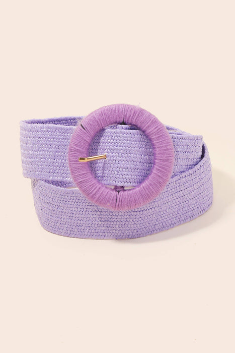 Round Buckle Braided Belt
