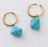 18K Gold PVD Stainless Steel Turquoise Stone Huggie Earrings
