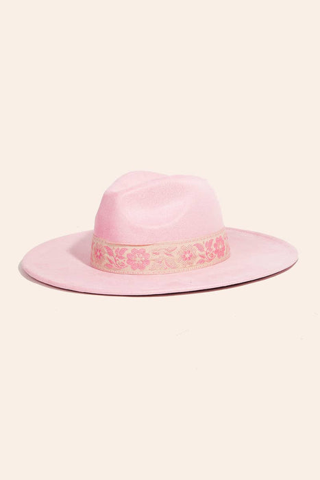 Flower Ribbon Bow Fedora Hat