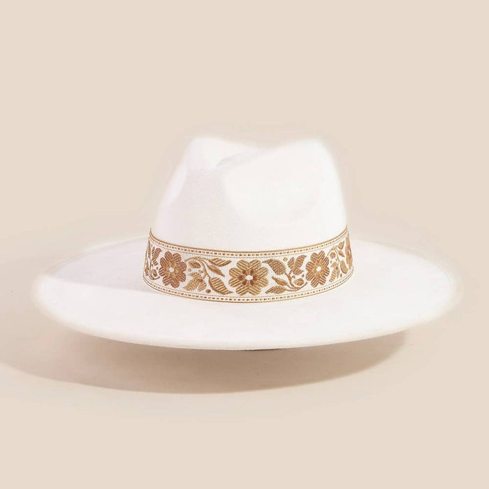 Flower Ribbon Bow Fedora Hat
