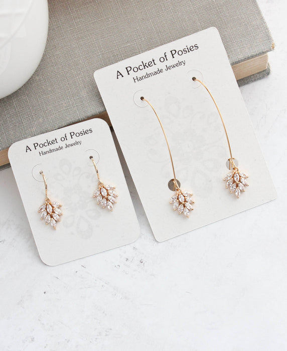 Little Leaf Earrings | Rhinestone Earrings