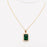 Green Zircon Pendant Stainless Steel Necklace