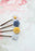 Flower Bobby Pins - Blue and Yellow