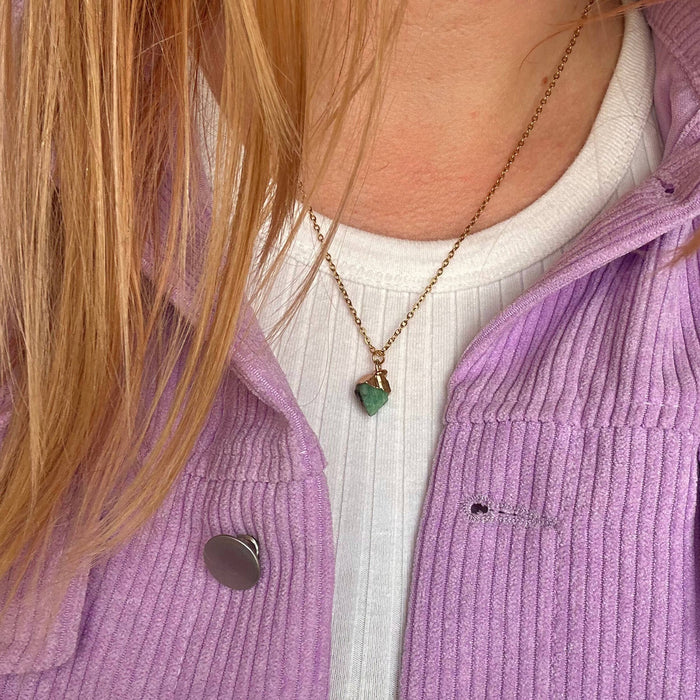 Raw Crystal Necklace - Stainless Steel Spiritual Gift