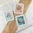 Light Blue Floral Stamp Sticker 2x1.75in