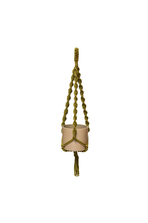 OG Plant Hanger Macrame Moss Green