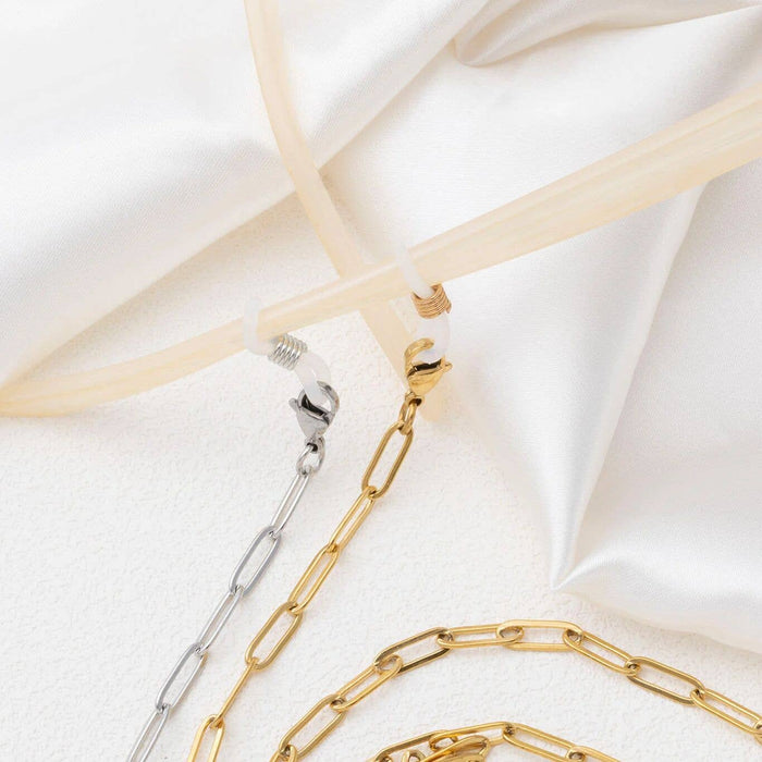 18K Gold PVD Stainless Steel Paperclip Sunglass Chain