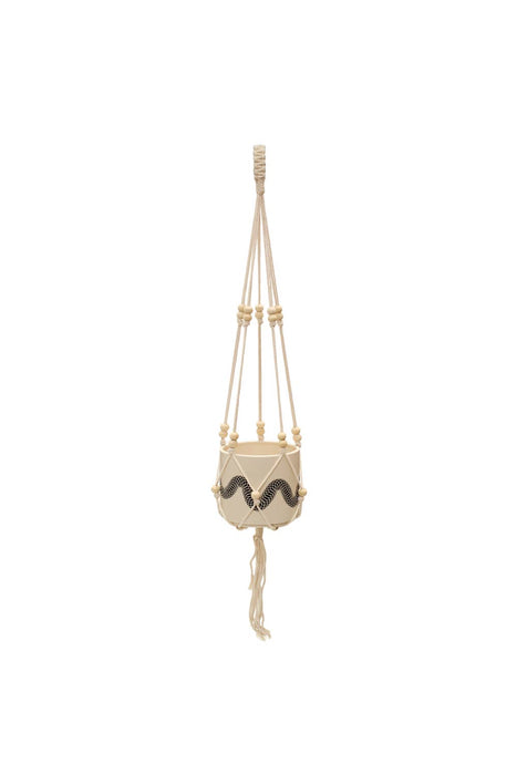 48" Beaded Plant Hanger - Fits 4"-10" Planter Macrame