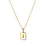 Mio Queena - Square Initial 18K Gold-plated Stainless Steel Necklace: Golden T (including chain)