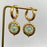 Crack Glass Beads 18K Gold Plated SS Huggie Earrings - FGS