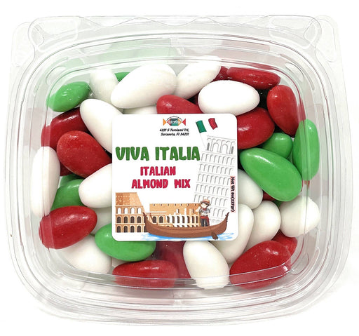 Thin Shell Almond Italian Flag Confetti 8oz Tub