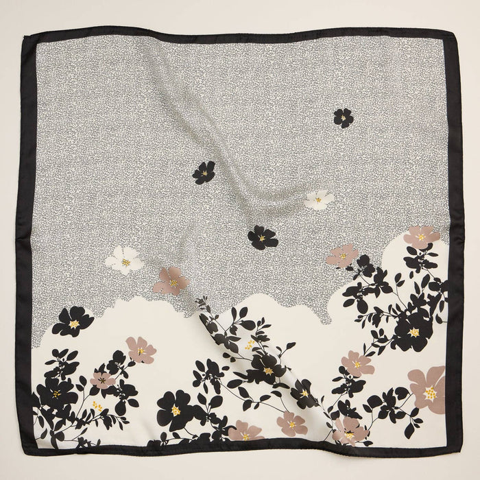 Minimalist Floral Silk Texture Square Scarf for Chic Styling