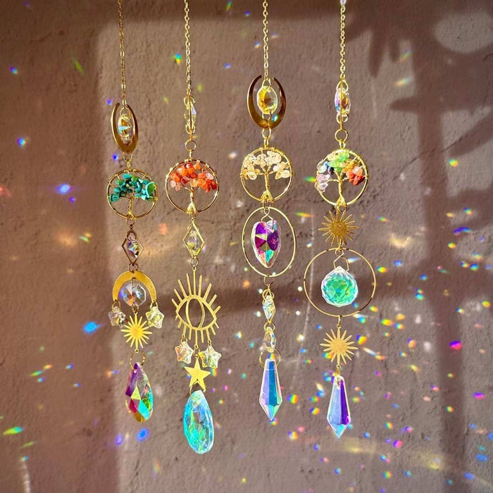 Tree of Life Suncatcher – Chakra Gemstones – Window Decor Gift