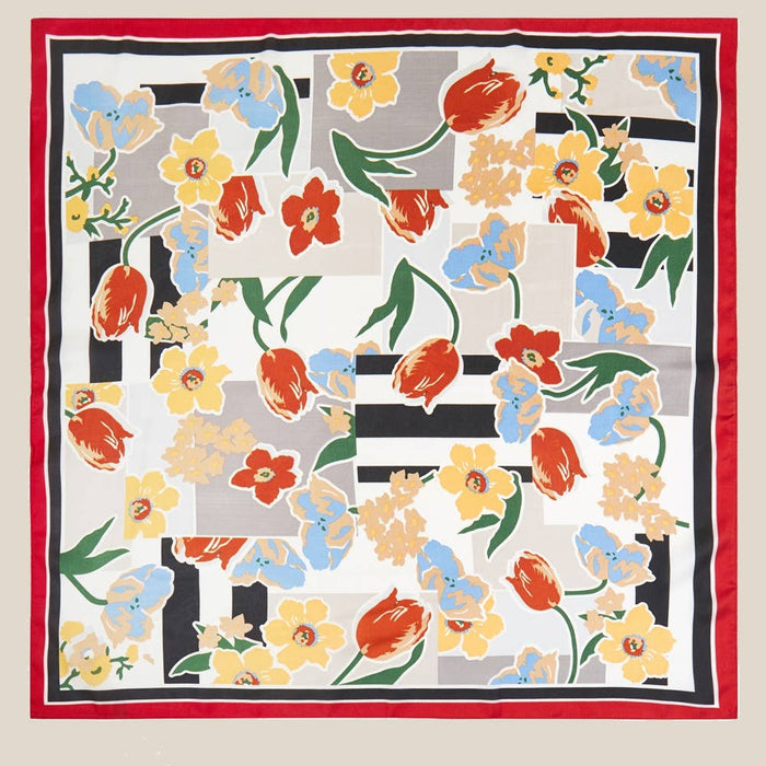 Abstract Floral Art Print Bandana Scarf