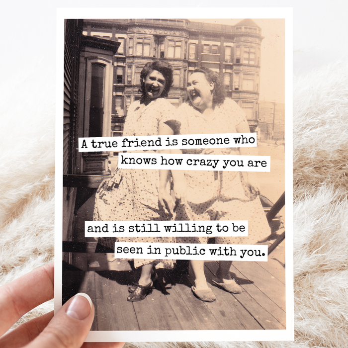 Funny Card. Friendship. A True Friend Is Someone Who Knows..