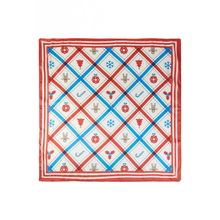 Gingerbread Plaid Christmas Square Scarf