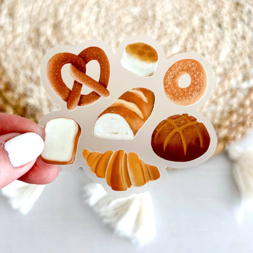 Clear Bread Illustrations Sticker 3x3in.