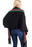 Tri-Stripe Faux Cashmere Cardigan Sweater Shrug Poncho: Gray