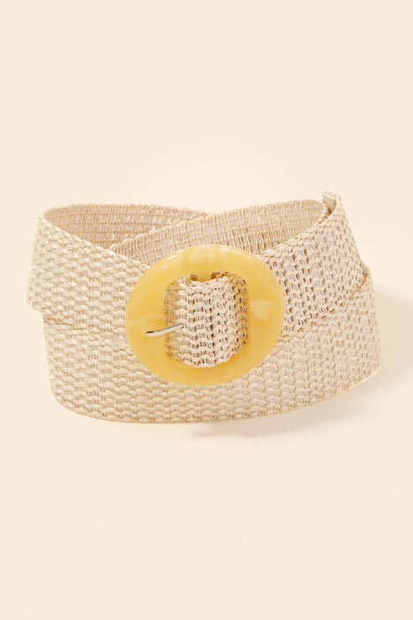 Acetate Buckle Elastic Braided Belt
