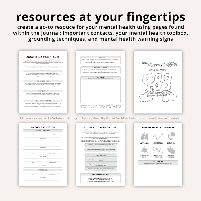 Water Yourself Mental Health Journal