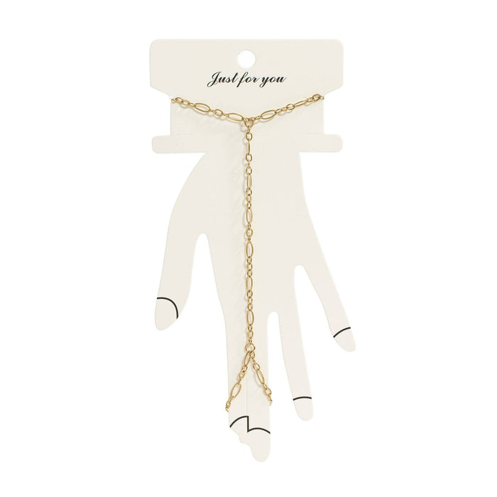 18K Gold PVD Stainless Steel Hammered Oval Hand Chain