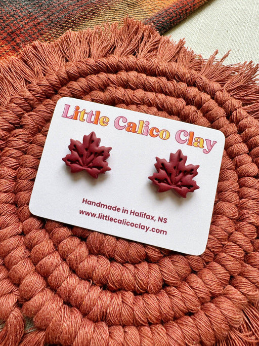 Leaf Studs | Polymer Clay Earrings 