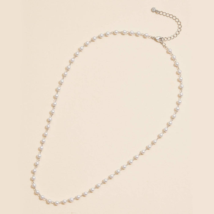 3mm Classic Pearl Link 18K Gold Dipped Necklace