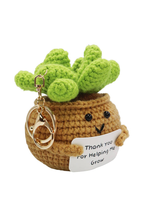 Large Emotional Support Pot Crochet Key Chain