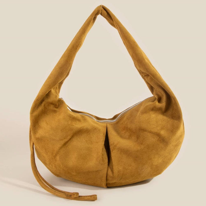 Suede Baggy Hobo Shoulder Bag