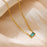 Titanium Steel Simple Rectangle Inlay Zircon Necklace